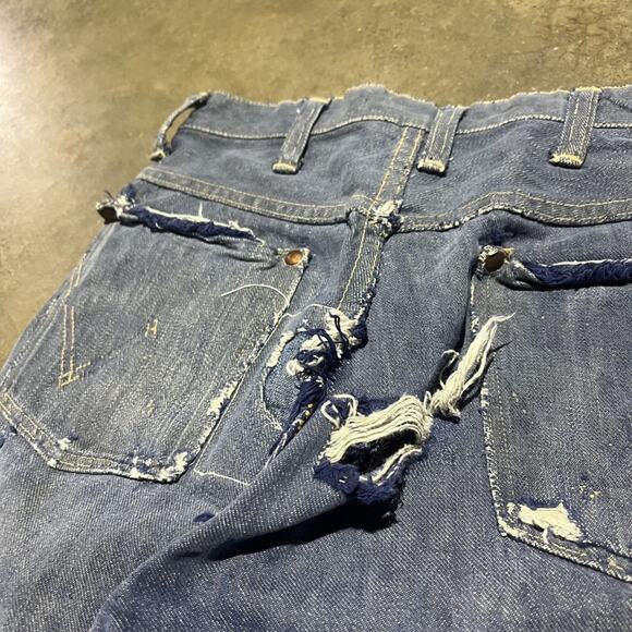 Vintage 60s Wrangler Blue Bell Dark Sanforized Jeans 26x31 - Picture 7 of 8